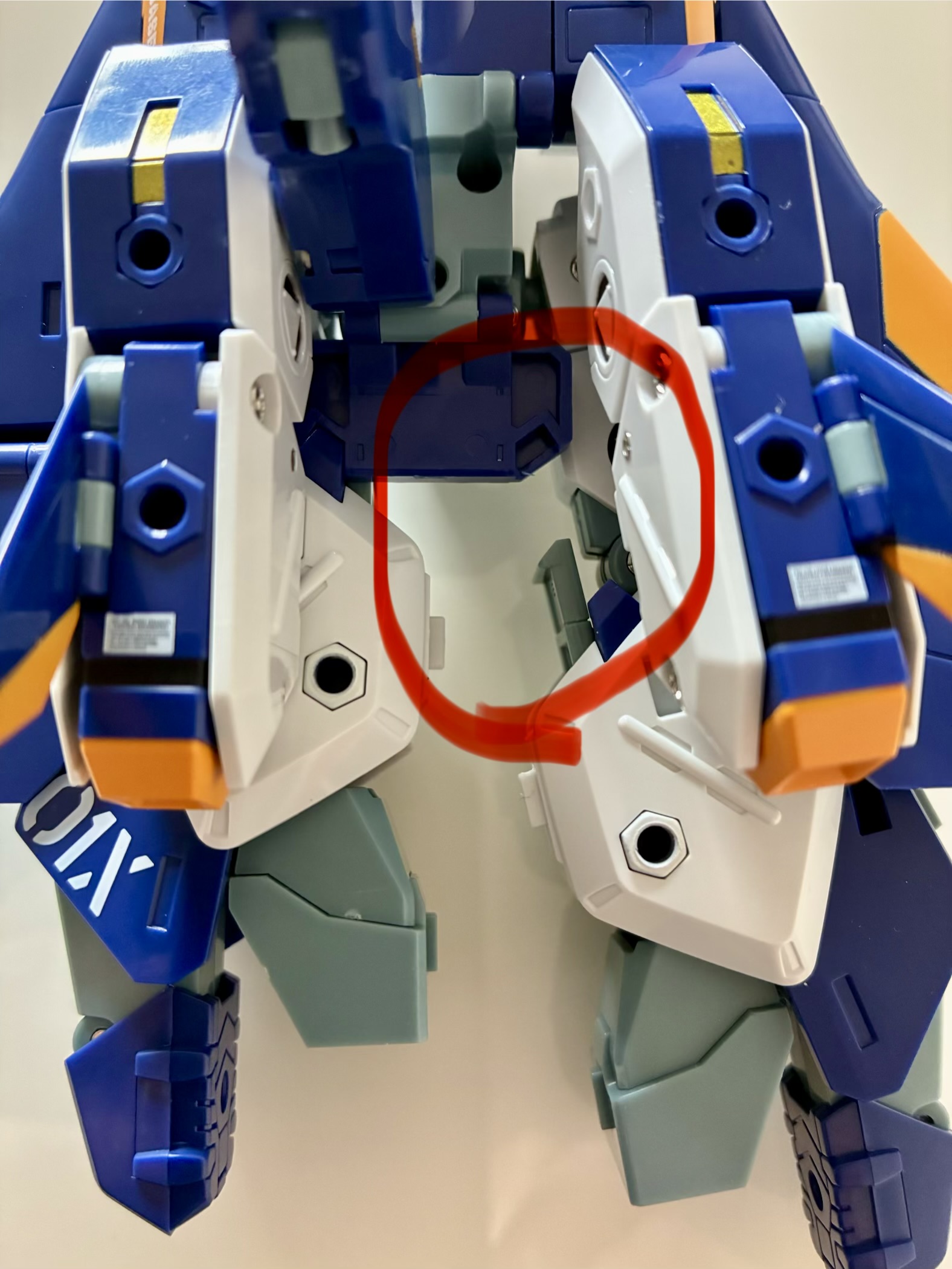 Leg lock location on underside